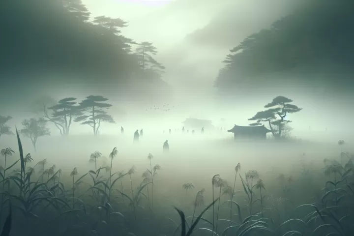 A dreamlike figure running through thick fog at night, symbolising confusion, hidden pressure, and emotional uncertainty.