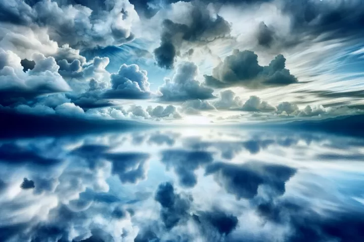 A dreamlike figure staring into a mirror with no visible reflection, symbolising identity uncertainty, inner change, and emotional disconnection.