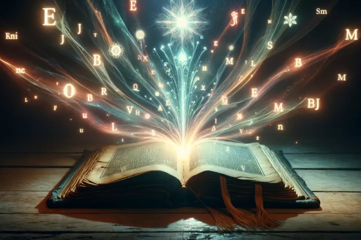 A glowing mysterious book filled with names, symbolising memory, identity, and hidden knowledge