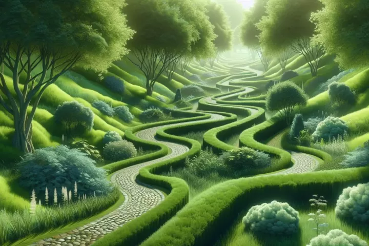 A dreamlike road stretching through changing landscapes, symbolising direction, choices, and life path meaning.