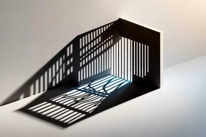 A symbolic prison corridor representing emotional confinement, guilt, and the search for freedom in dreams.