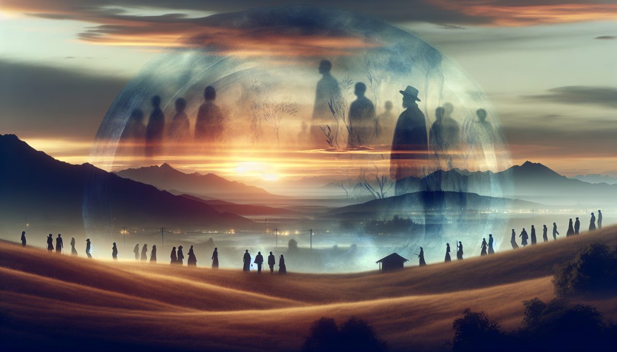 A tranquil scene representing the connection to the voices of the departed.