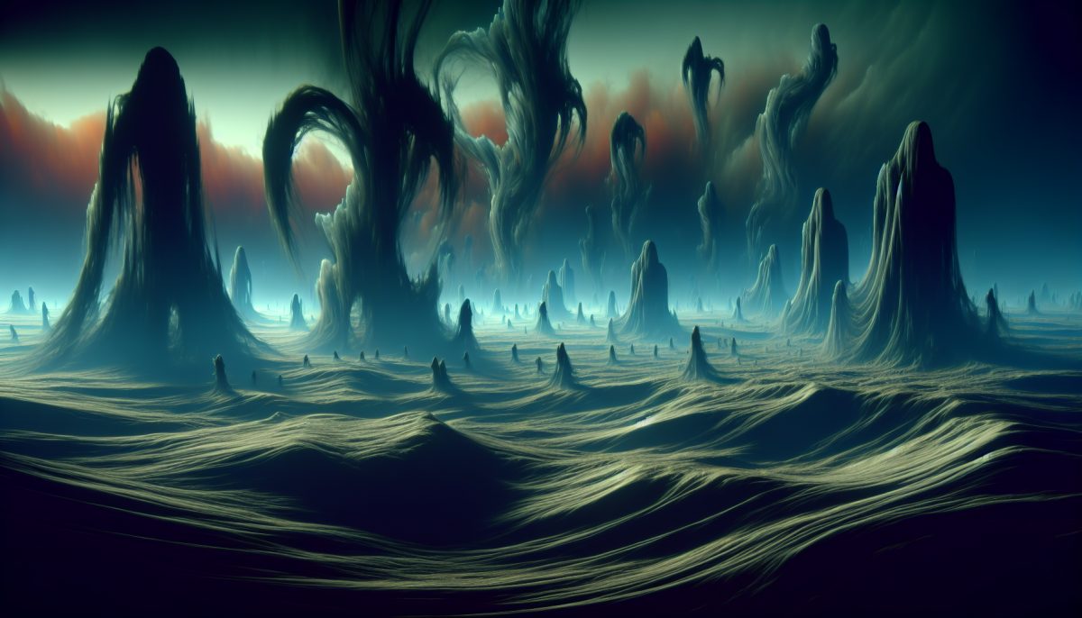 A dark dreamlike room disturbed by an unseen presence, symbolising invisible monsters, hidden fear, and anxiety.