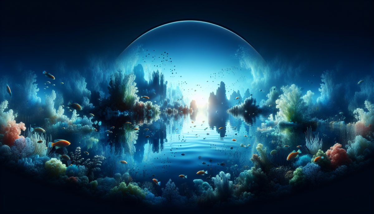 A tranquil underwater scene symbolizing introspection and dreams