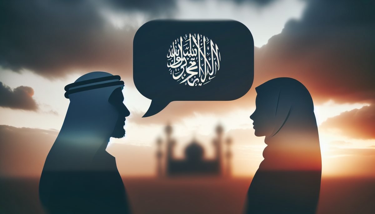 Two silhouettes symbolizing unfinished conversations with a blurred background.